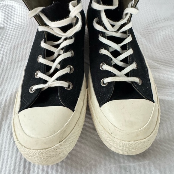 Converse All Star Chuck Taylor Lift Ripple Black and Cream High-Top Sneakers 10 - Picture 10 of 10